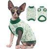 Sphynx Hairless Cat Clothes with Dinosaur Print, Pullover Kitten T-Shirts
