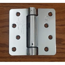 Spring Hinges, Adjustable Self Closing 4 Inch with 1/4 Inch Radius, Polished Chrome 2 Pack