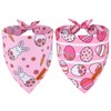 ADOGGYGO Easter Dog Bandana, Pink Rabbit Pattern Dog Scarf, Premium