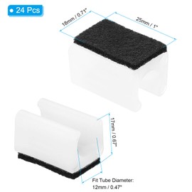 PATIKIL 24pcs Rectangle Chair Leg Cover with Felt Pad, 12mm Slide Smoothly No Scratches No Noise Furniture Feet Hardwood Protectors Tips Floor Glides Tubing Caps for Office,White Black