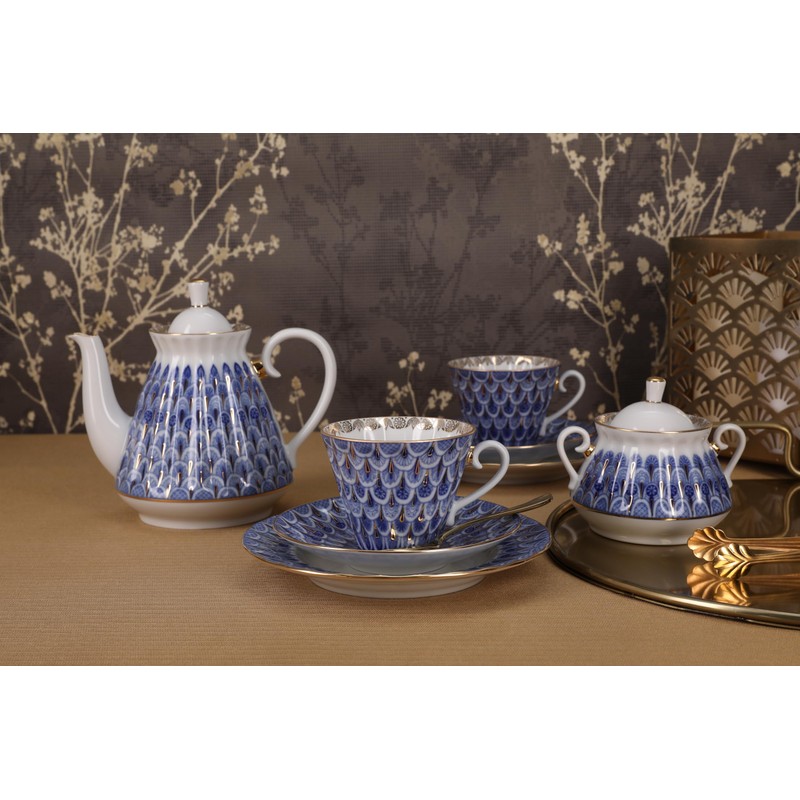 Lomonosov Porcelain Teapot Forget Me Not 3 cups