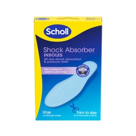 Scholl Shock Absorber Insoles - Contain Over 3000 Gel Nodules for All Day Shock Absorption and Pressure Relief, Breathable and Washable Shoe Insoles, Trim to Fit, UK Size 3-12, 1 Pair