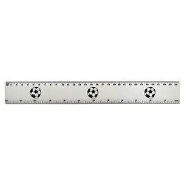 'Sports Football' 30cm (12 Inch) White Plastic Ruler (RL00021572)