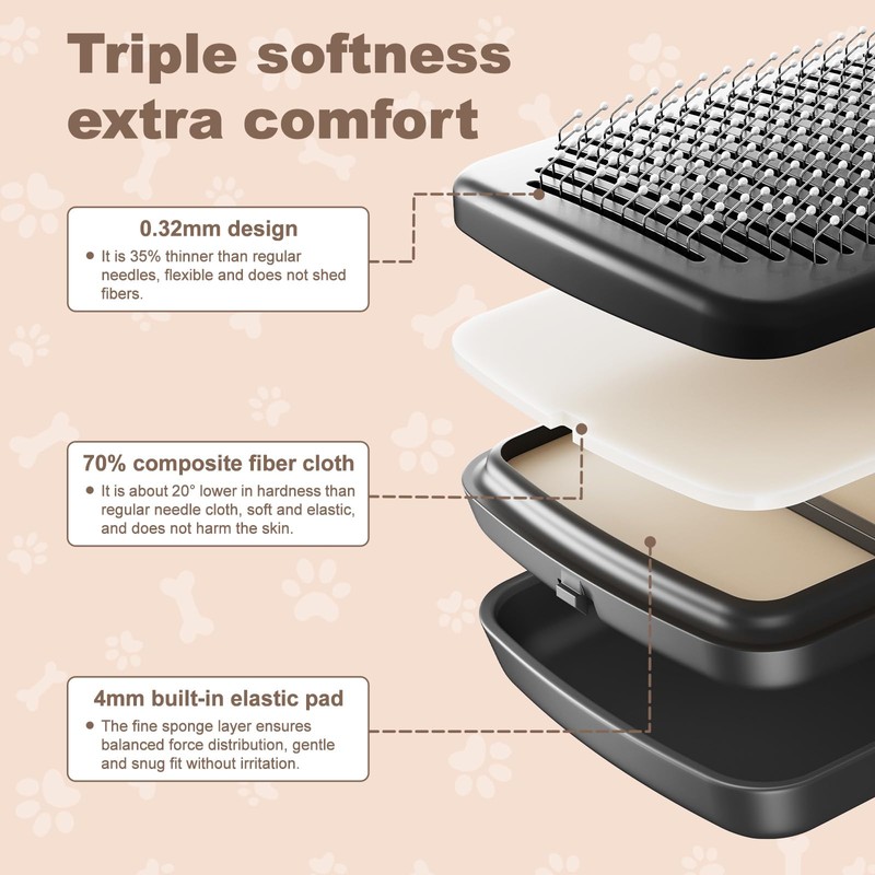 Self Cleaning Deshedding Cat Brush for Dogs & Cats,Adjustable Cat