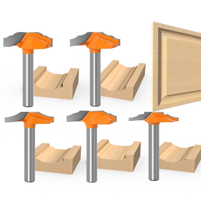 5Pcs 6mm Shank Router Bit Yellow Milling Cutter for Cabinet