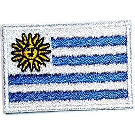 Mini Small Flag 1.2X1.7 Inch. Uruguay Flag Country Patch Embroidered Military Tactical Flag Patches Badge Repair Patches for Hats, Jackets, Shirts, Vests, Shoes, Jeans (12)