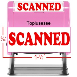 Toplusesse Scanned Stamp Self Inking Rubber Office Self Inking Scanned Message Stamp Office Supplies-Pink Mount Red Ink