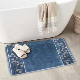 Popular Bath Capri, Bath Rug, Slate Blue