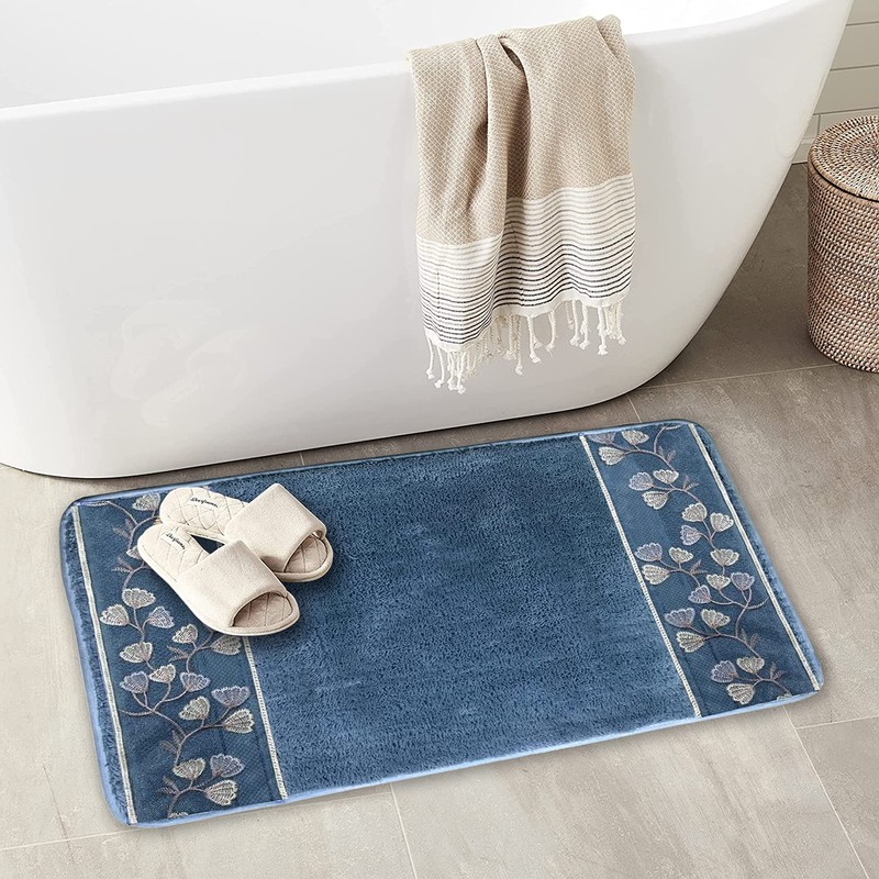 Popular Bath Capri, Bath Rug, Slate Blue