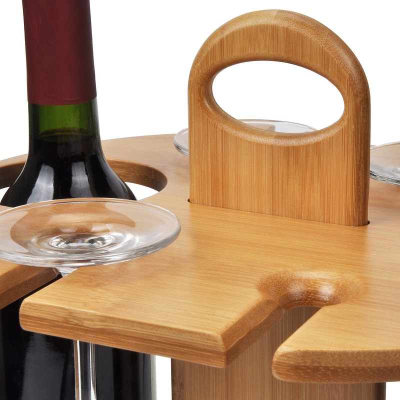 Kato Wine 2 Bottle Holder & 4 Glass Rack, Wine