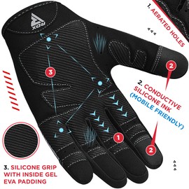 RDX Weight Lifting Gloves Full Finger, Touch Screen Gym Workout, Anti Slip Breathable Padded Palm Protection, Strength Training Fitness Powerlifting HIIT WOD Exercise, Women Men Gym Home Cycling