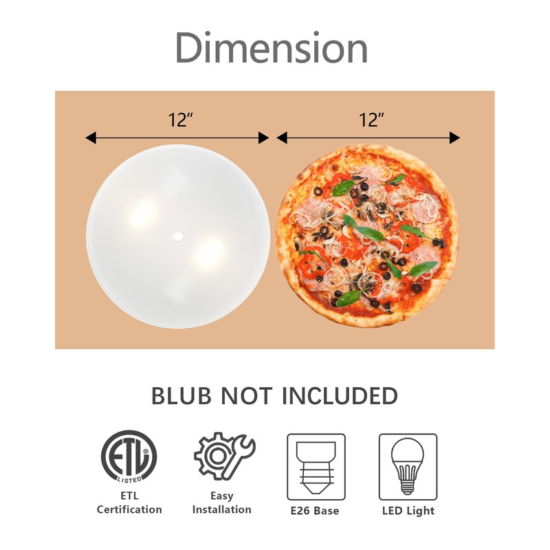 VICNIE 2-Light Flush Mount Ceiling Light, 12 inch Modern Ceiling