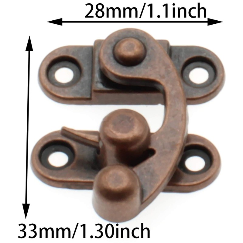 Antique Vintage Lock Clasp Right Latch Hook Hasp,LBTODH 4 Pack