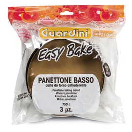 Guardini Einweg, 3 Formen mit niedrigem Durchmesser 19 cm, max. Teigmenge 750 g, Backpapier, Farbe Beige