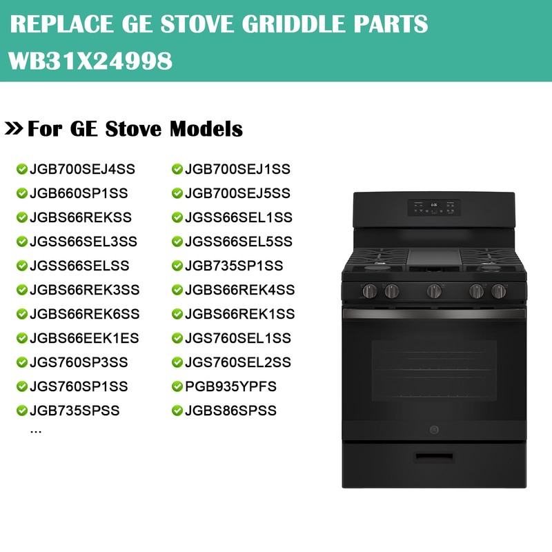 Hiorucet WB31X24998 Cast Iron Griddle Replacement for GE Gas Stove