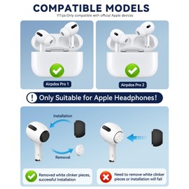 TNSNK Replacement Ear Tips for Airpods 2nd/1st Generation with Cleaning Kit & Storage Box (XS/S/M/L (Black))