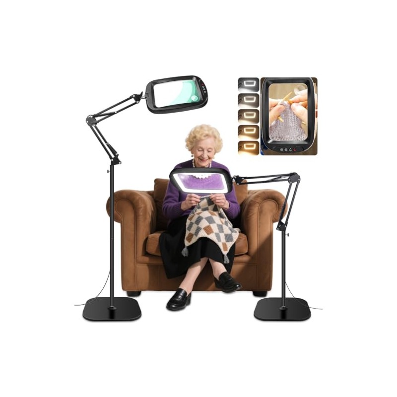 30X 10X Extra Large Floor Magnifying Glass with Light and