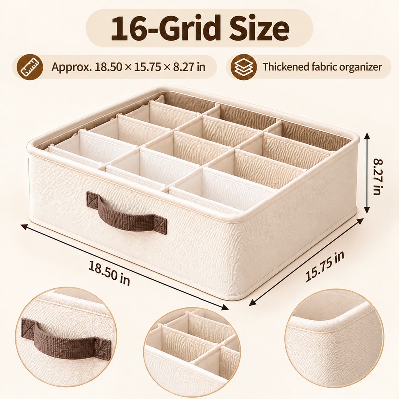 Foldable Wardrobe Organizer for Clothes & Pants – 16/24-Grid Storage