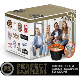 Crazy Cups Custom Variety Pack Coffee, Tea, and Hot Chocolate Holiday Winter Sampler - Single Serve Pods for Keurig K-Cup Machines, 50 Assorted Flavors Party Mix(Pack of 1)