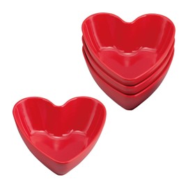 Supreme Housewares 4-Piece 4.75 Inch Melamine Dessert Bowls Appetizer Dinner Bowls Small Serving Bowls Party Bowls Heart Shaped Bowl for Dessert Snack Fruit Side Dishes (4.75 Inch Heart Bowl)