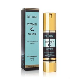 DELUGE Vitamin C Supreme Skin Brightening Cream with Hyaluronic Acid and Vitamin E - Advanced Anti-Aging Moisturizer for Radiant and Hydrated Skin