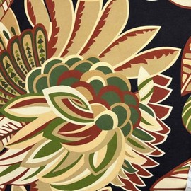 Kt KILOtela - Digital Printed Viscose Linen Fabric, Post-industrial Fashion Scrap Fabric, Shirt, Blouse, Skirt, Flowers, Brown, 270 x 140 cm, 24165