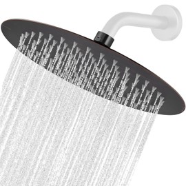 Midanya Round Rainfall Shower Head High Pressure Stainless Steel Waterfall Large Rain Shower Head Ultra Thin Design,Oil Rubbed Bronze 8 Inch