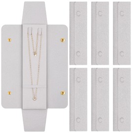 Remuuly 6 Pcs Necklace Travel Case No Tangle Necklace Pouch Travel Jewelry Organizer Bridesmaid Gifts for Wedding Bridal Shower Microfiber Jewelry Pouch Storage Bag for Women (Light Gray)