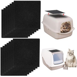 Cat Litter Box Carbon Filter, 10 Pcs Replacement Boxes Filters,Cat Litter Pans Odor Carbon Filters for Hooded Litter Tray Boxes and Pans Accessories