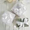 HUIHUANG White Wired Satin Ribbon 2.5 inch White Double-Faced Satin