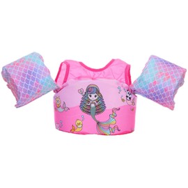 Chaleco Salvavidas para Niños Niña 2 3 4 5 6 Años Salvavidas para Bebe 30 a 55 Libras Natacion Kit con Chaleco de Seguridad y Doble Cierre para Piscina Parque Acuático Lago y Playa (Rosa)