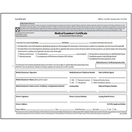 DOT FMCSA Medical Examiner Certificate 10-pk. - 2-Ply, 4.25" x 5.25" - Commercial Driver Medical Certification to Comply with 49 CFR 391.43 DOT Medical Card Requirements