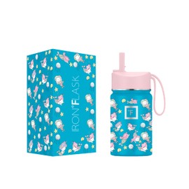 IRON °FLASK Kids Water Bottle - Straw Lid, 20 Name Stickers, Vacuum Insulated Stainless Steel, Double Walled Tumbler Travel Cup, Thermos Mug - Magic Mermaids, 10 Oz