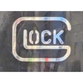 NASTUDIO - Safe Action Gun Decal Multi Color - Window, Car, Pistol, Door (Chrome Glock, 4.5 x 3.8)