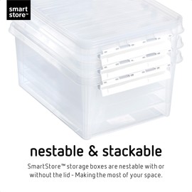 SmartStore Small Storage Box 3.5 L - Single Box with Insert, Lid and Clip Closure - Transparent and Stackable Plastic Boxes - Plastic BPA Free and Food Safe - 38 x 14 x 11 cm