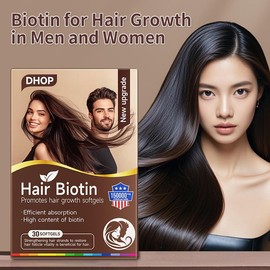 DHOP Hair Biotin 150,000mcg Softgels – Extra Strength Hair Growth & Support Supplement for Healthy Hair, Nails & Skin – 30 Count