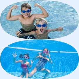 APOSITV Swimming Goggles, Children, Cute, Underwater Glasses, Kids Swimming Goggles, Crab, Shark, Mermaid Goggles (Crab)