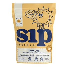 Sip Herbals Caffeine-Free, Dandelion Root Tea - Loose Leaf Coffee Alternative with Carob and Chicory - Organic Coffee Substitute - Cinnamon Roll (30 Servings)