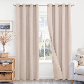 BGment 100% Blackout Curtains for Bedroom 84 Inch Long - Linen Textured Thermal Insulated Light Blocking Lightweight Bronze Grommet Window Drapes for Living Room, 2 Panels, 52 x 84 Inch
