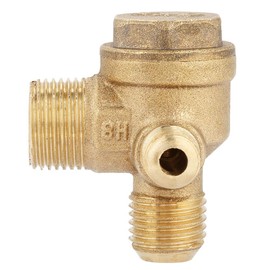 Yuecoom 3 Port Air Compressor Check Valve, Male Thread 90 Degree Tube Connector Pneumatic Air Tool, 20×14×10mm Brass Check Valve for Air Pressure Tank Compressor Piston Pump