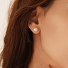 1Pairs Flat Back Dainty Pearl Earrings for Women - 14K