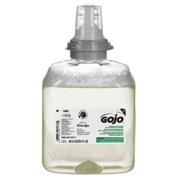 GOJO Industries 5665-02 Tfx Green Certified Foam Hand Cleaner Refill, Unscented, 1200ml