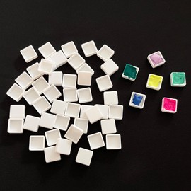 FCLUB 200PCS Empty Watercolor Pans – 0.3ML Mini Square Pans for Travel Palettes, Sample Paint Storage & DIY Watercolor Kits