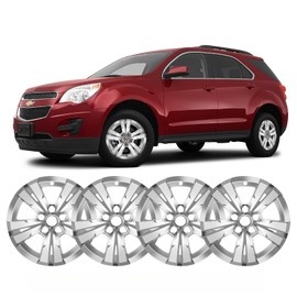 TULALUX Wheel Skins Compatible with Chevy Equinox 2010-2017; 17 inch Wheel Covers; Set of 4 Packs (Chrome)