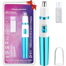 Nose Trimmer for Women Ladies Painless Ear and Nose Hair Trimmer for Men Eyebrow Facial Ear Hair Trimmer Nose Hair Clippers Professional, Waterproof, Dual-Edge Blade, Purple - Color: Blue