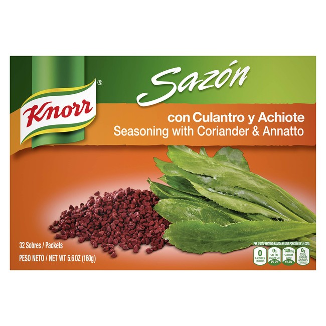 Knorr Sazon Seasoning, Culantro & Annatto 5.6 oz, 32 ct
