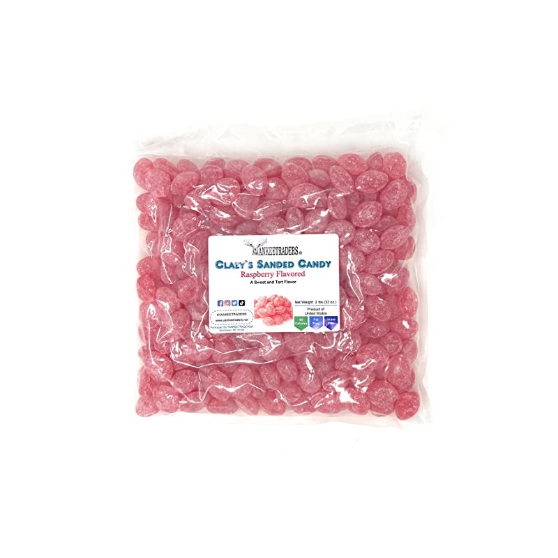 Claeys Raspberry Sanded Candy Drops, 2 Pound
