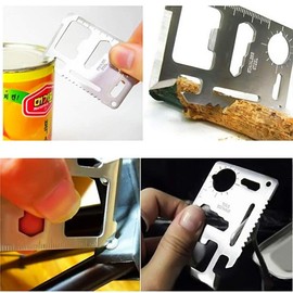 Multi herramienta tarjeta de supervivencia campismo táctica con funda. Resistente y super práctica