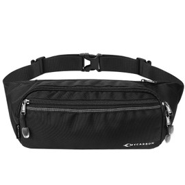 MYCARBON Bum Bag Women Men Waterproof Belt Bag Multifunctional Waist Bag with Larger Capacity for Jogging Travel Cycling Hiking Outdoor, black