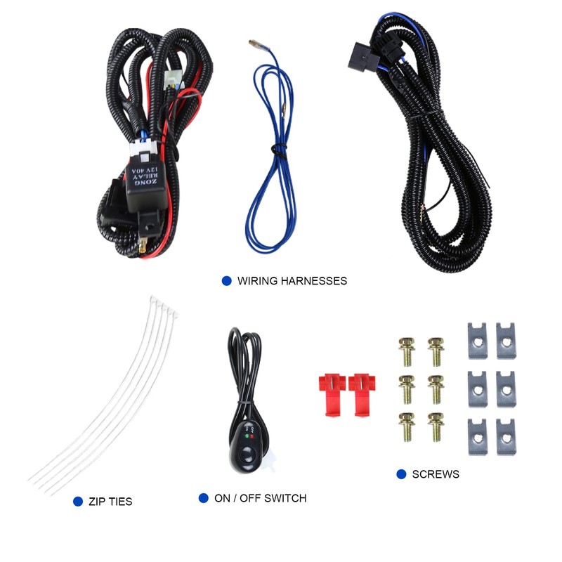 Spec-D Tuning Clear Driving LED Fog Lights +Built-In LED Bulbs
